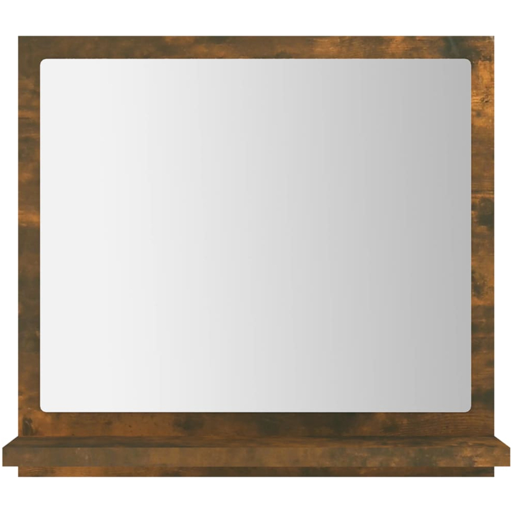 vidaXL Single Shelf Smoked Oak Wall Mounted Bathroom Mirror 40 x 37cm Image 3