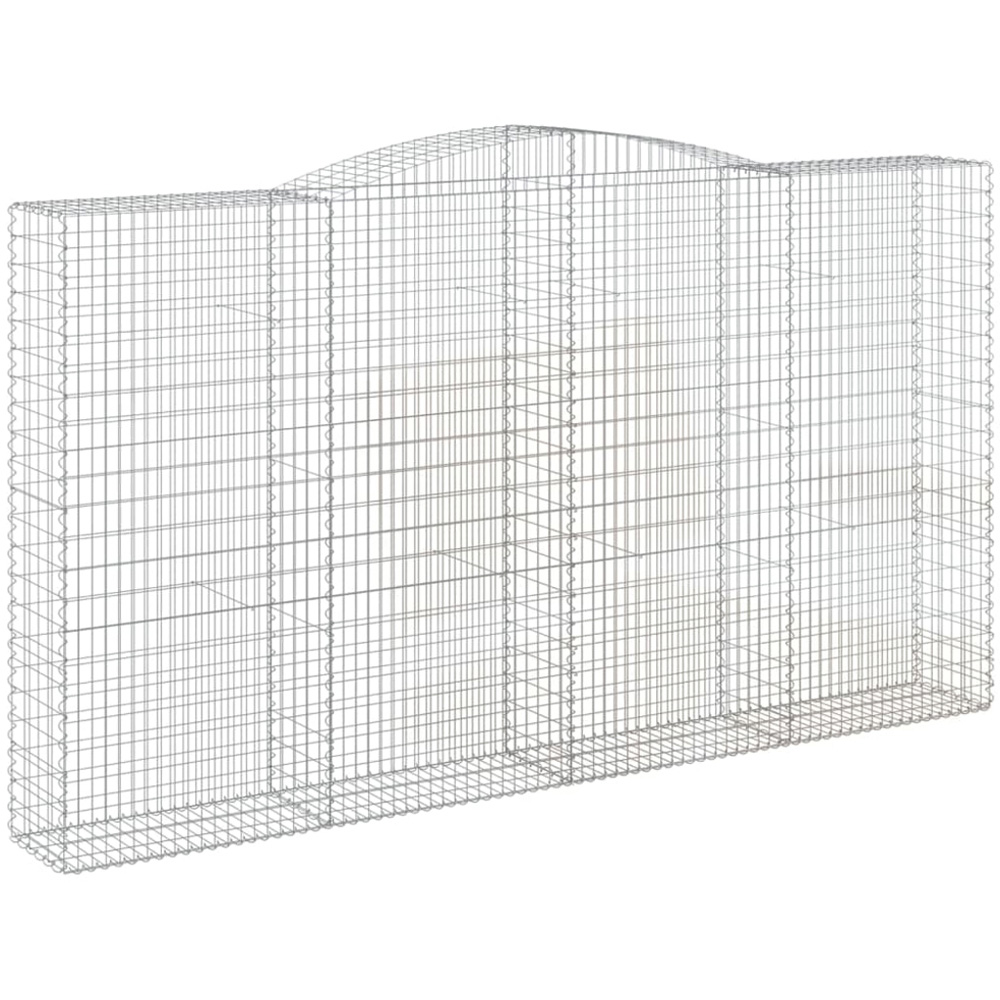 vidaXL Silver Galvanised Iron Arched Gabion Basket 400 x 50 x 220/240cm 4 Pack Image 1
