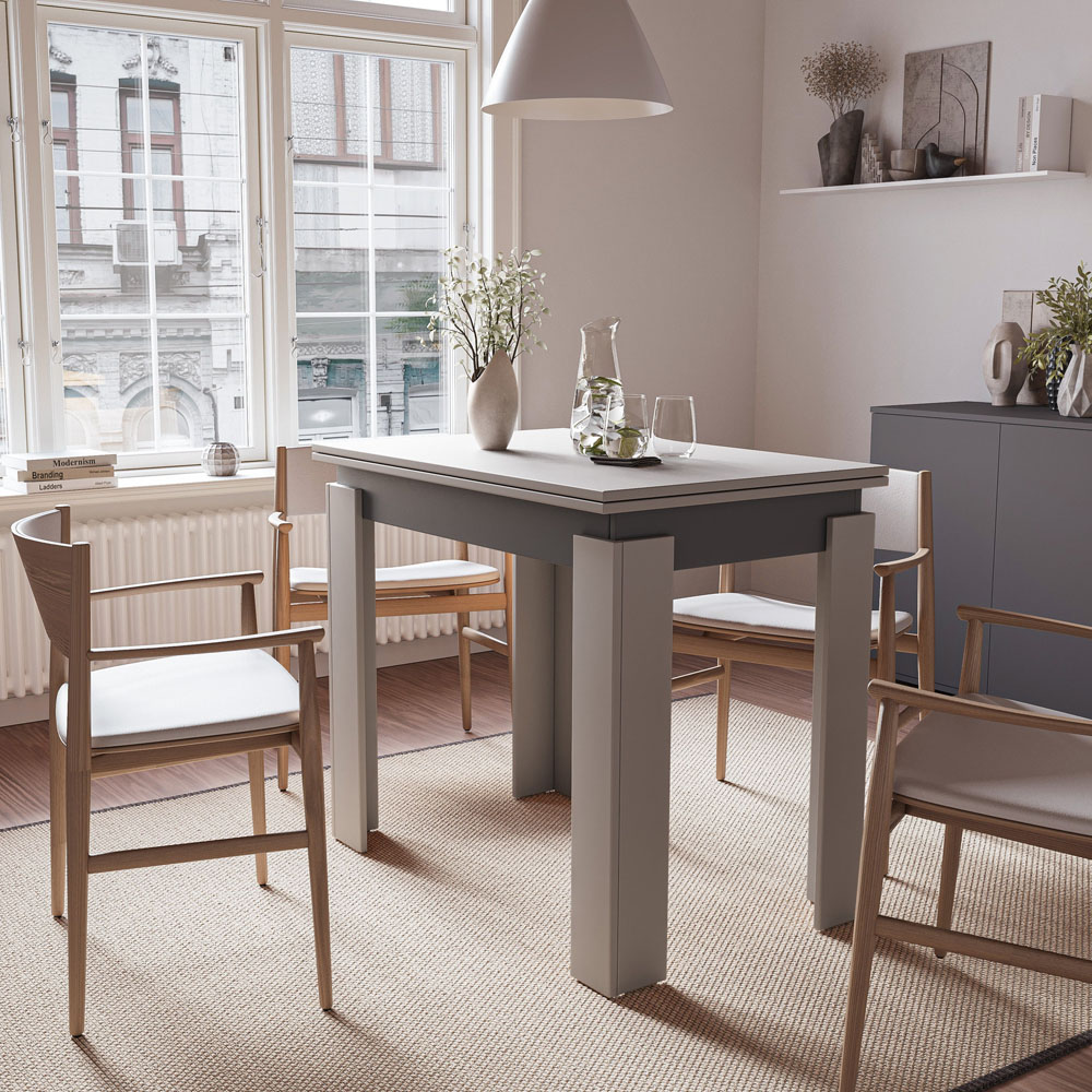 Shefa Line Family 6 Seater Grey and Anthracite 90-120cm Extendable Dining Table Image 3