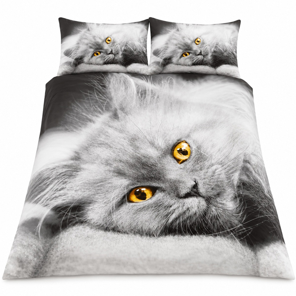 Smart Living King Size 3D Cat Print Duvet Cover Set Image 2