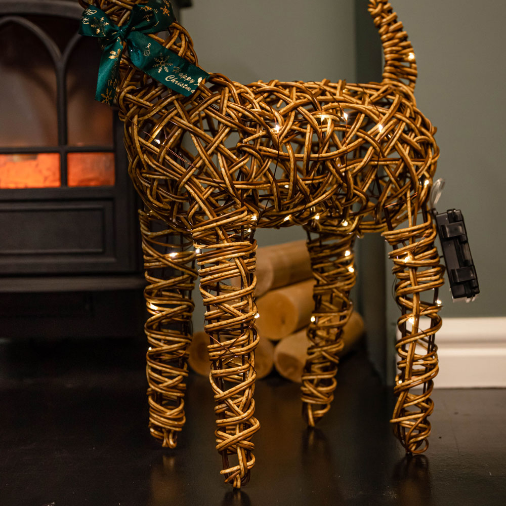 Samuel Alexander Light Up Brown Reindeer Christmas Decoration with Red Nose Image 4