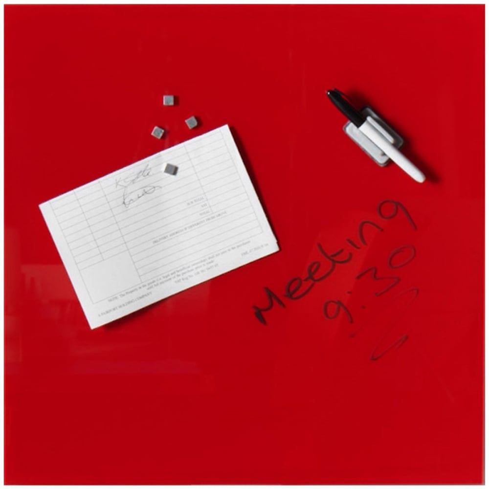 CARME Home Wall Mounted Memo Glass Board with Magnet Set Image 1