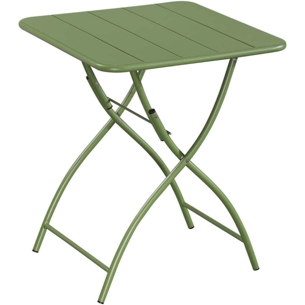 Core Products 2 Seater Moss Green Square Metal Foldable Garden Bistro Table Image 2