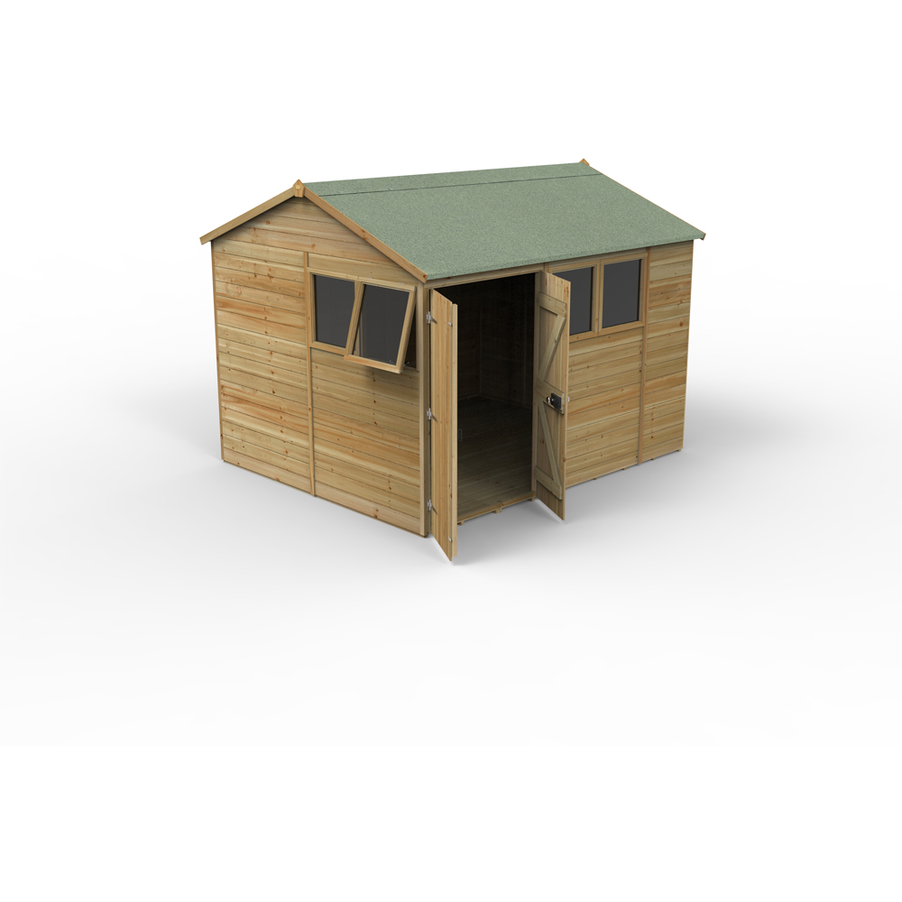Forest Garden Timberdale 10 x 8ft Single Opening Tongue and Groove Reverse Apex Garden Shed Image 3