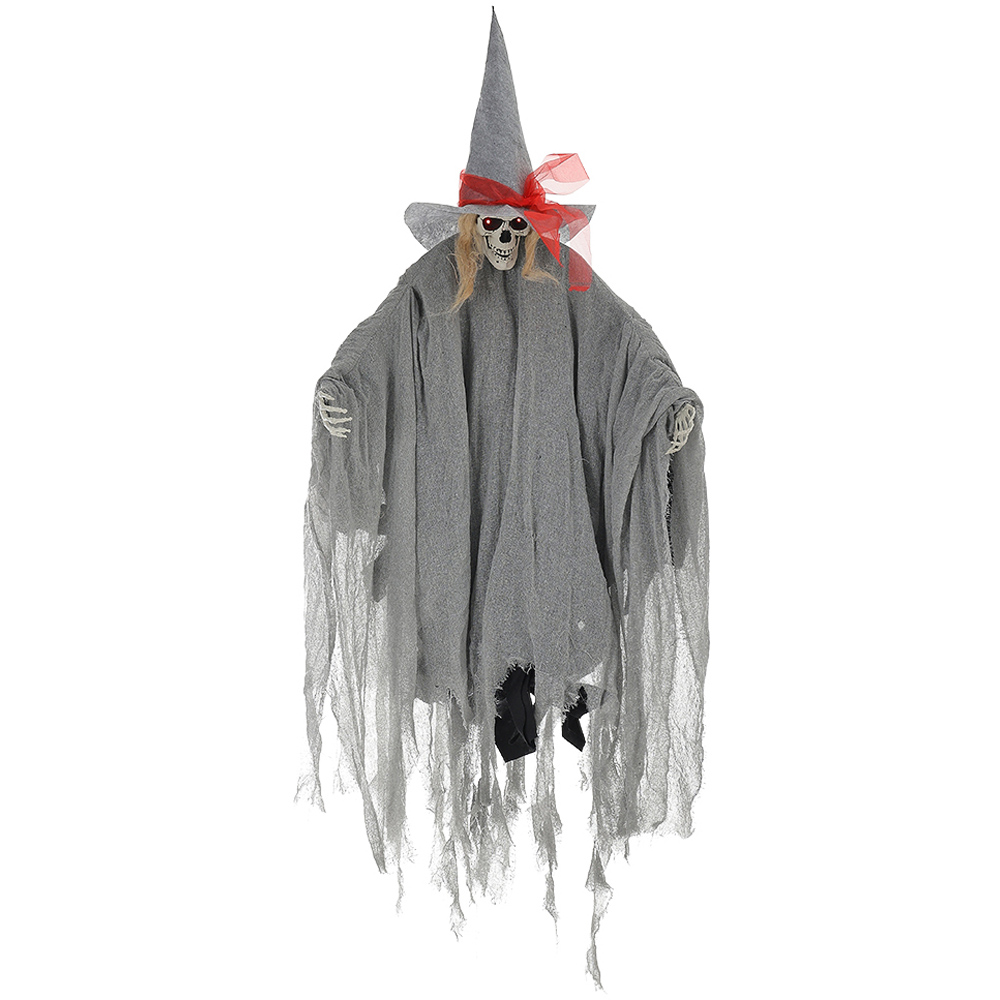 Living and Home Grey Halloween Voice Activated Hanging Witch 170cm Image 3