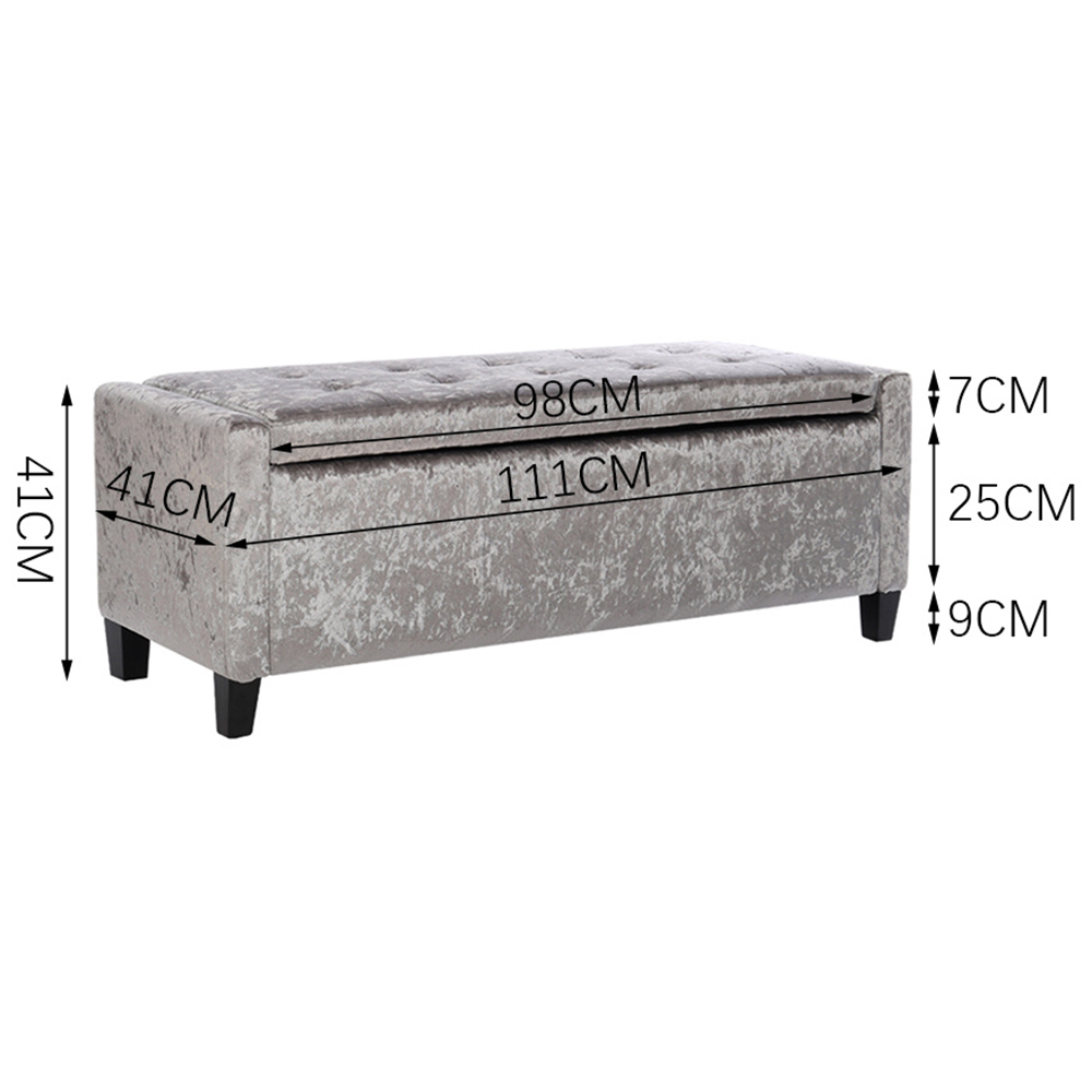 H&O Direct Velvet Storage Bench Image 6