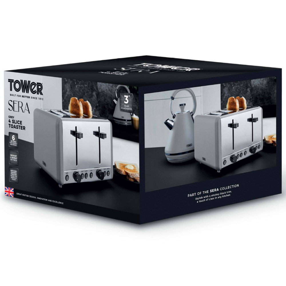 Tower Sera T20086GRY Grey 4 Slice Toaster Image 2