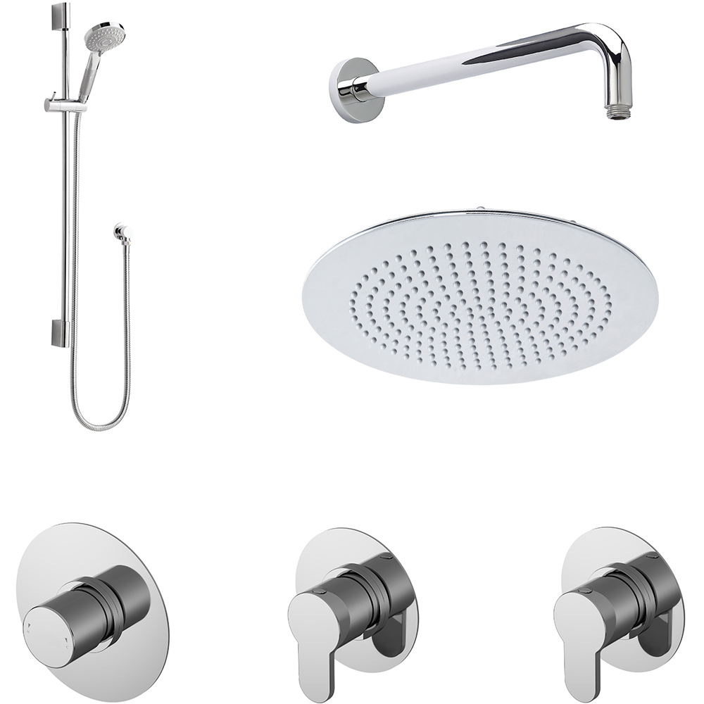 nuie Arvan Chrome 2 Outlet Bundle with Stop Tap and Diverter Image 1