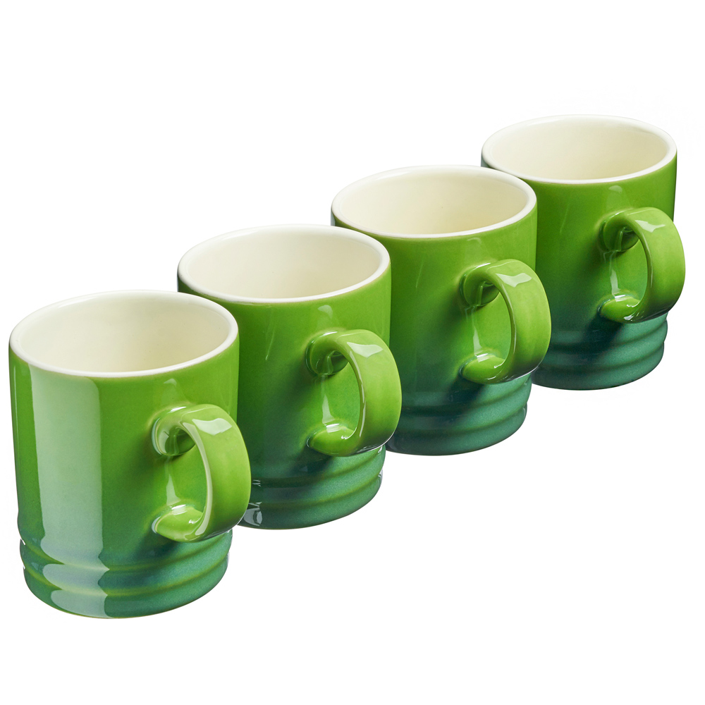 Cooks Professional Green Stoneware Coffee Mugs 4 Pack Image 5