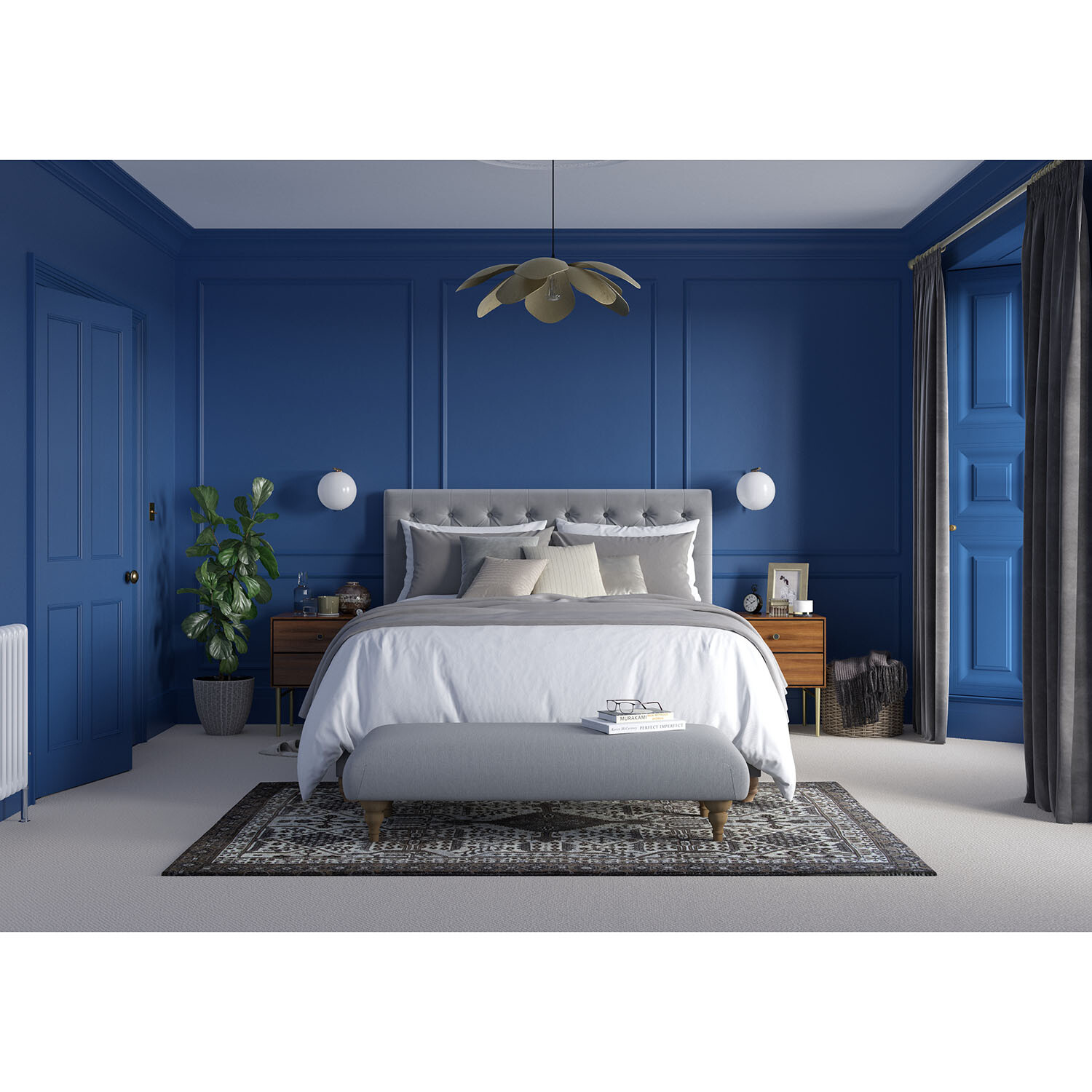 Dulux Heritage Walls and Ceilings Deep Ultramarine Velvet Matt Emulsion Paint 2.5L Image 10