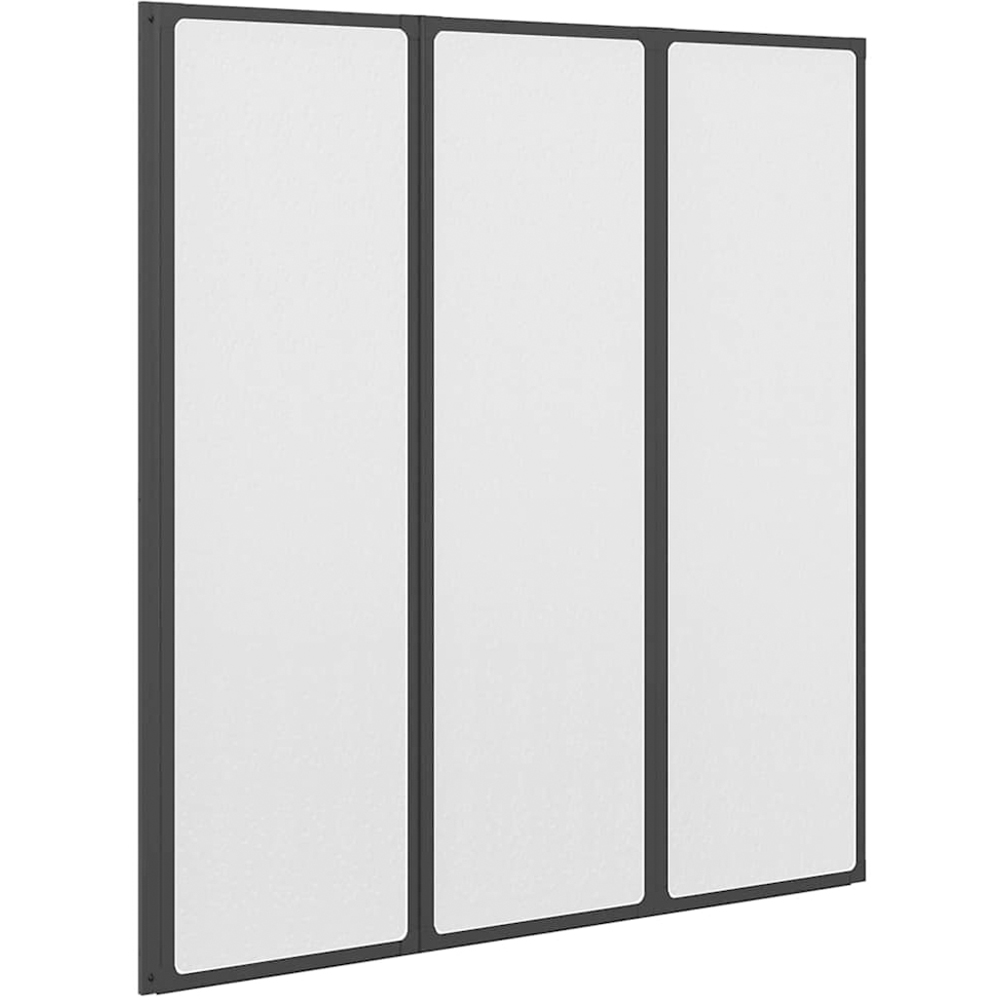 vidaXL Black Shower Screen 132 x 2 x 140cm Image 1