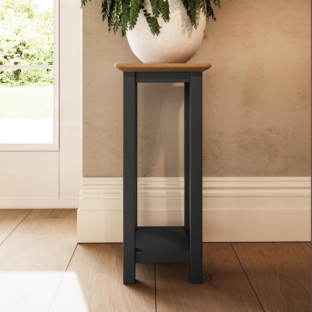 FWStyle Taberno Single Shelf Graphite Blue and Oak Side Table Image 6