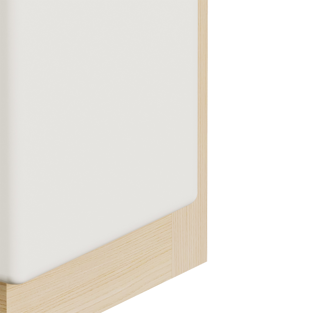 Living and Home White Glass Shade Natural Wood E27 Wall Lamp Image 5