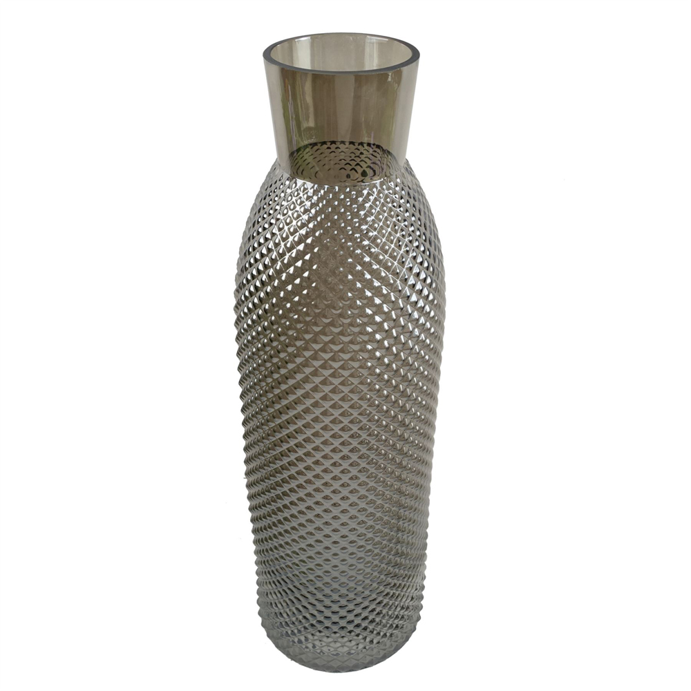 Botanik Smoke Grey Tall Diamond Glass Vase 50cm Image 3