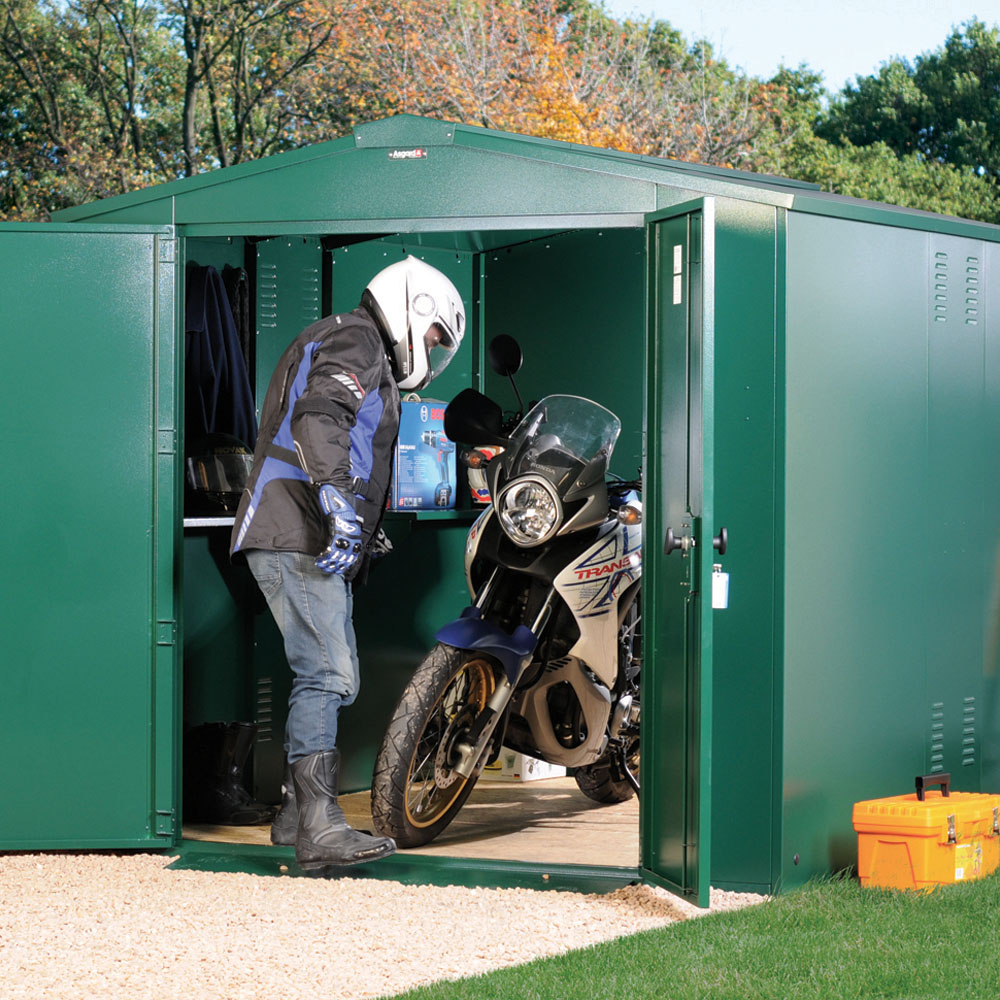 Asgard Gladiator 7 x 9ft Double Door Cream High Security Apex Motorcycle Garage Image 9