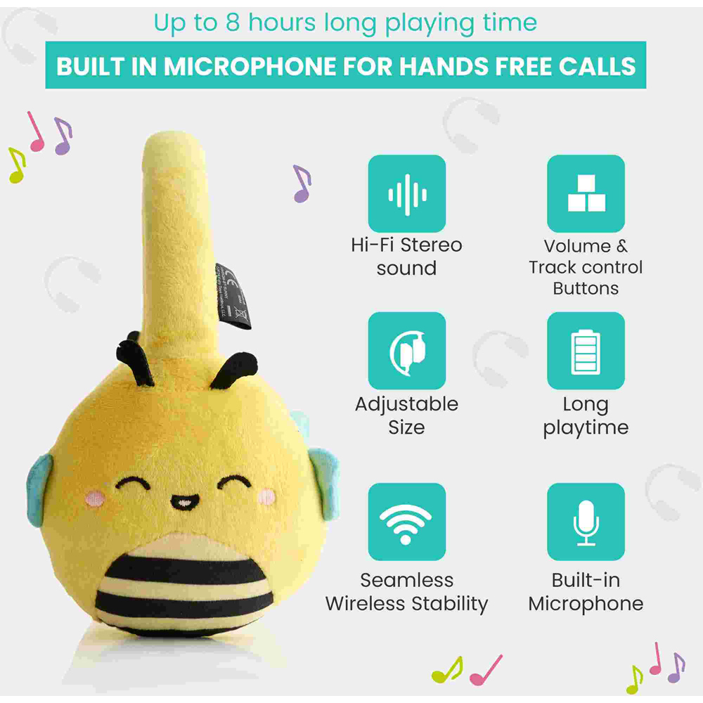 Lazerbuilt Squishmallows Sunny Plush Bluetooth Headphones Image 9