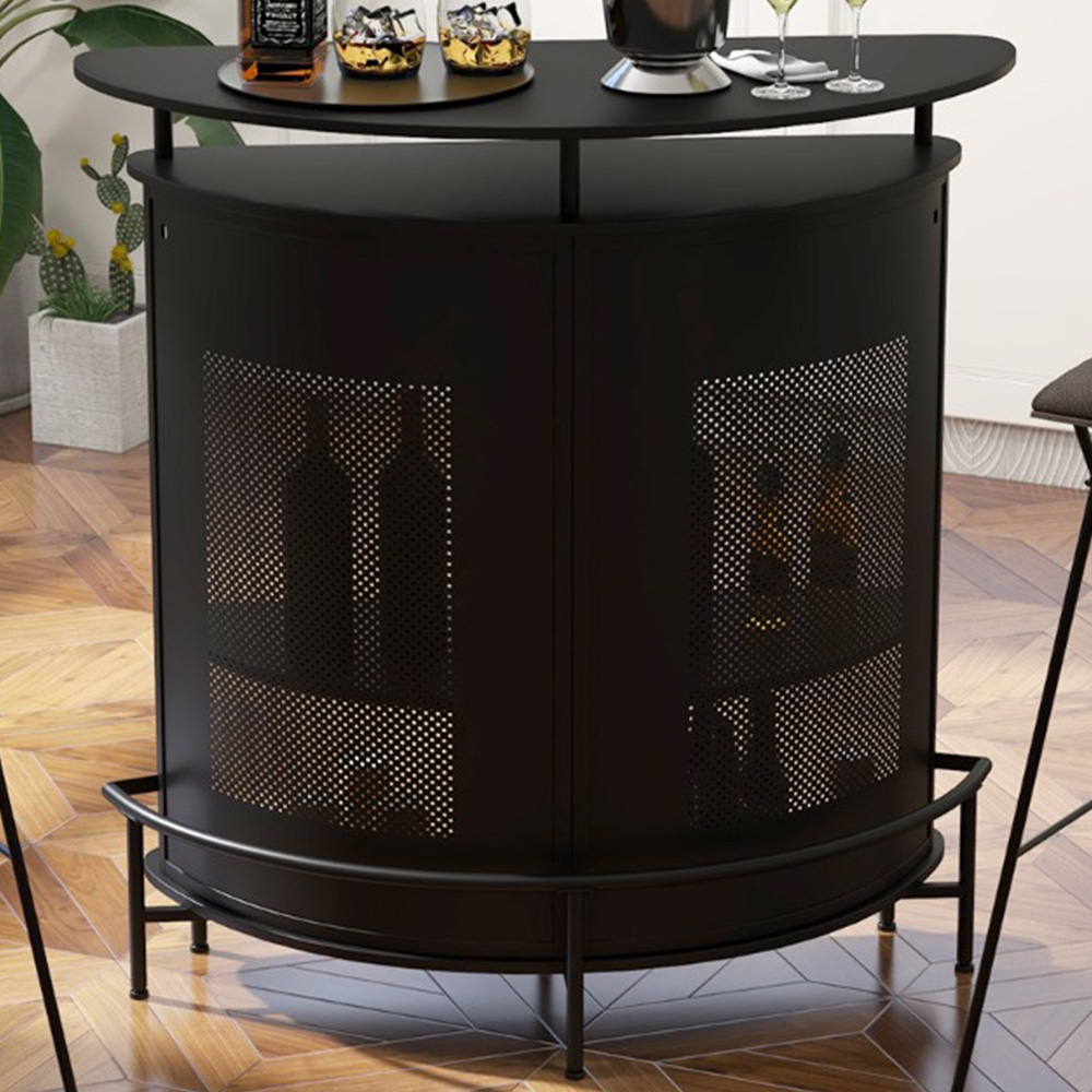 Costway 4 Shelf Black Bar Table Image 1