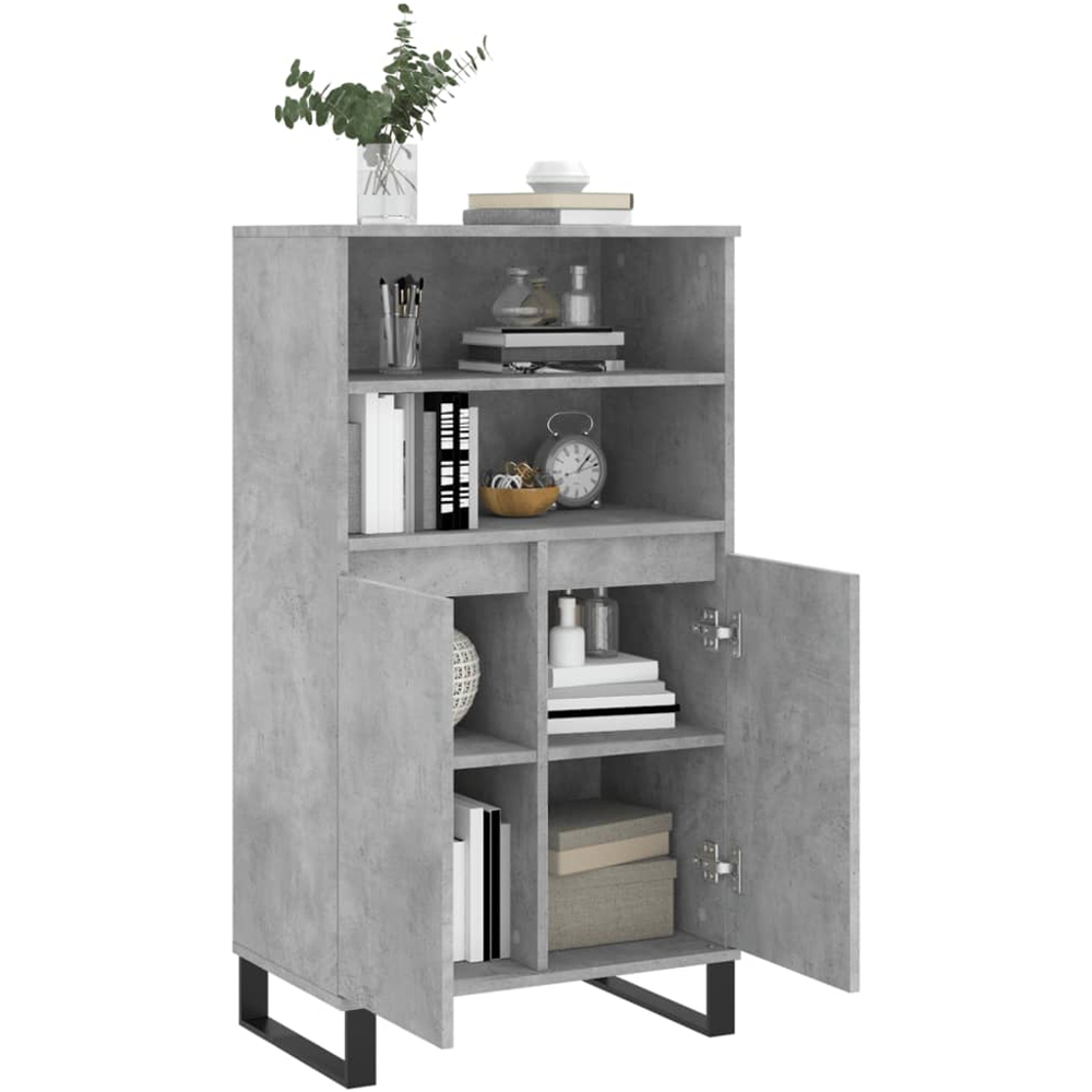 vidaXL 2 Door 2 Shelf Concrete Grey Highboard Image 4
