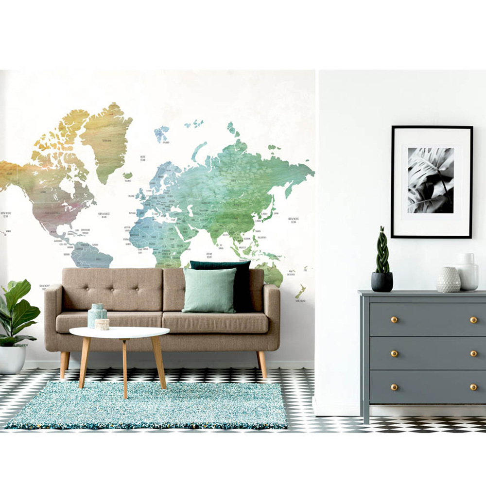 Arthouse World Map Multicolour Wall Mural Image 3