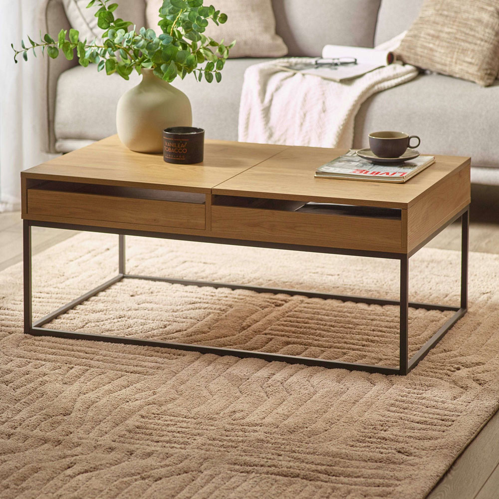 Julian Bowen Kade Single Drawer Single Shelf Oak Effect Coffee Table Image 1
