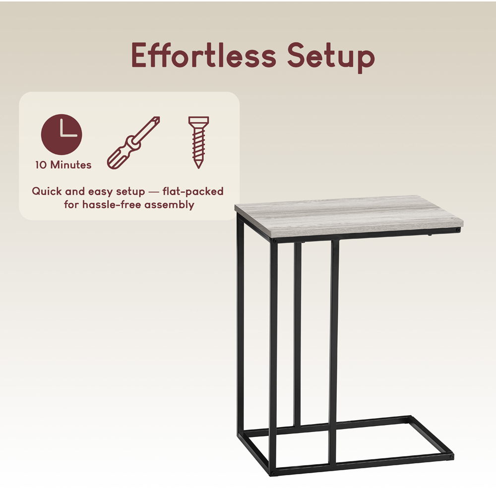 VIDA DESIGNS Brooklyn Grey Side Table Image 8