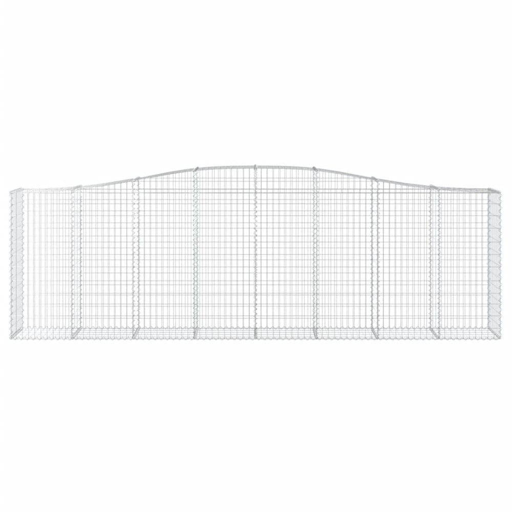 vidaXL Silver Galvanised Iron Arched Gabion Basket 400 x 50 x 120/140cm 5 Pack Image 2