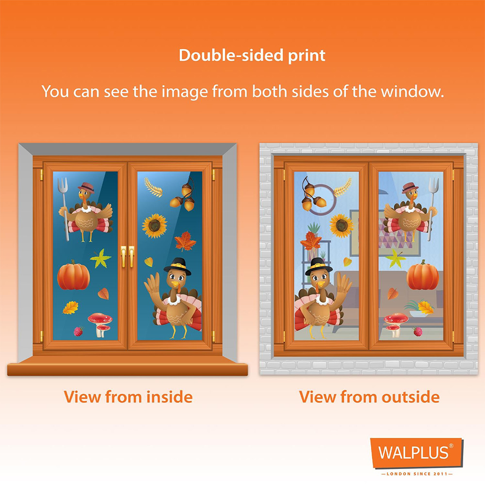 Walplus Halloween 102 Piece Thanksgiving Gnomes and Window Cling Set Image 3