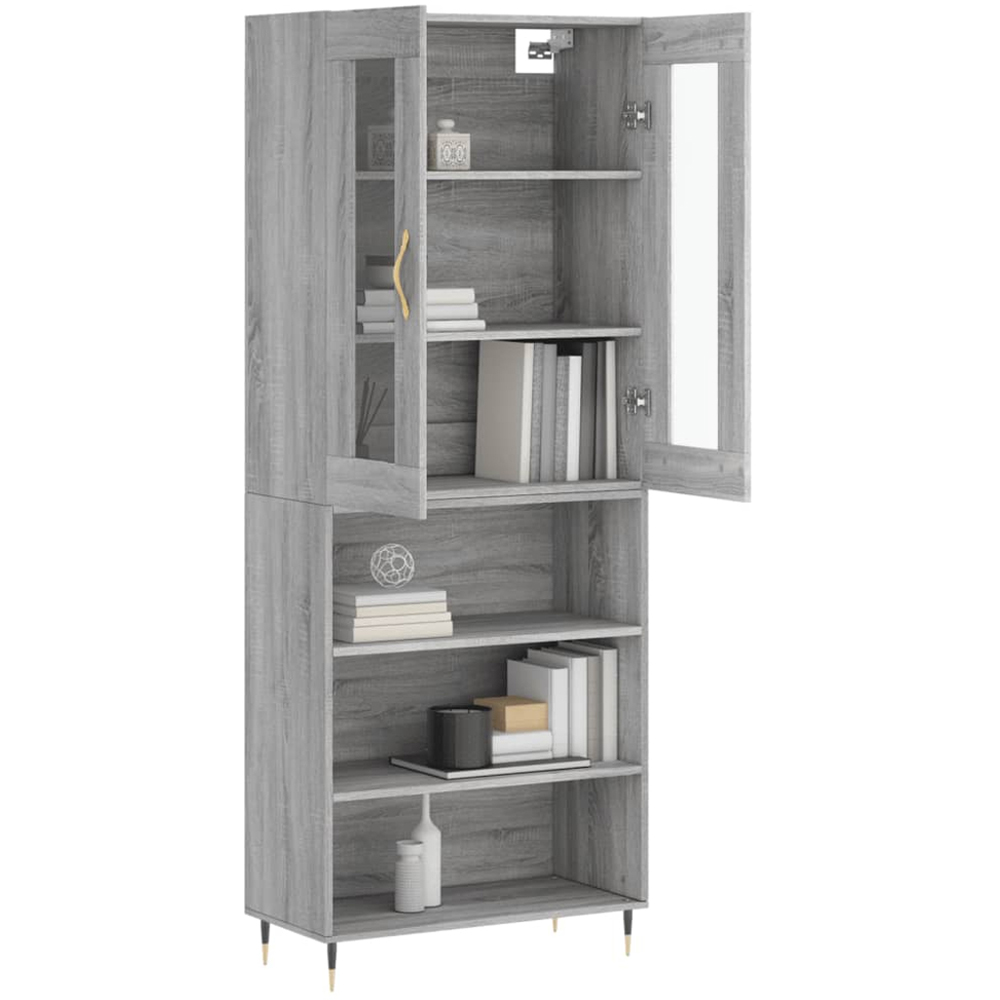 vidaXL 2 Door 3 Shelf Grey Sonoma Highboard Image 3