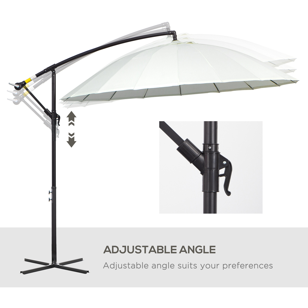 Outsunny Off White Crank Handle Cantilever Banana Parasol 3m Image 5