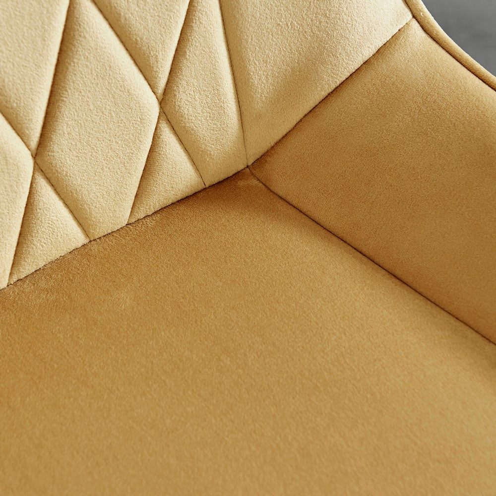 Furniturebox Elissa Cesano Marble Effect 2 Seater Round Dining Set White Mustard and Black Image 8