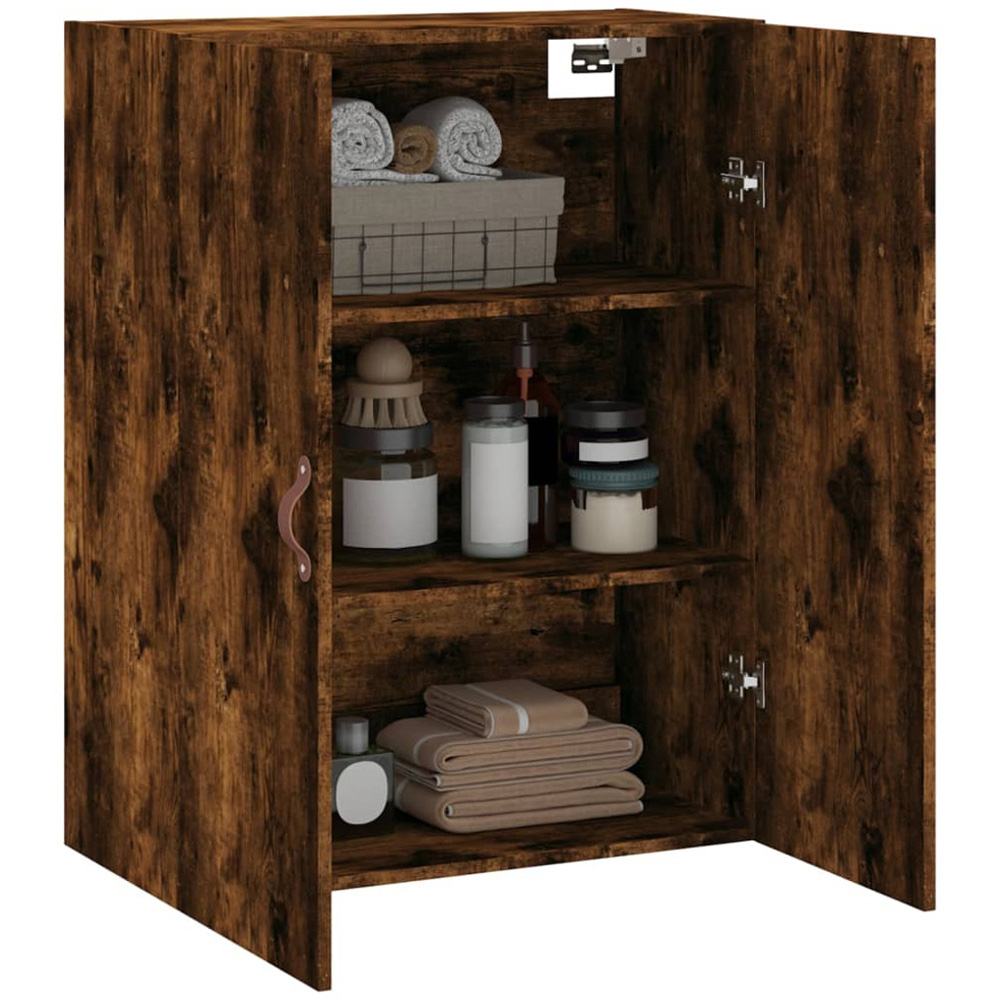 vidaXL 2 Door Brown Smoked Oak Wall Mounted Cabinet Image 5