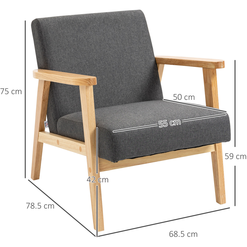 Portland Dark Grey Fabric Accent Chair Image 8