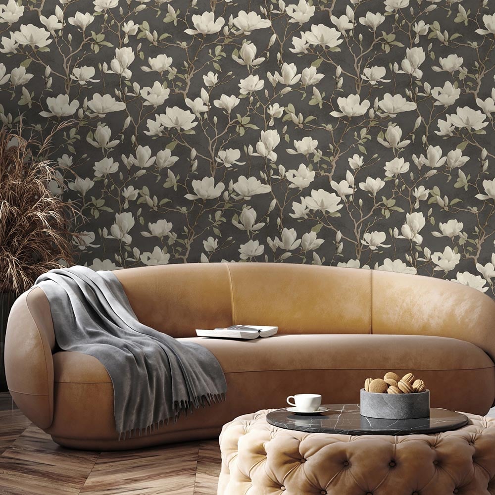 Holden Decor Petalina Charcoal Wallpaper Image 3