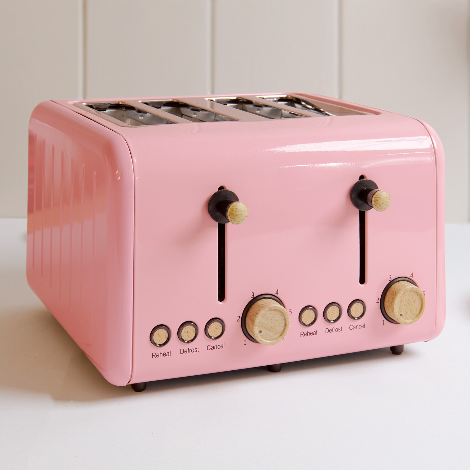 Sweet Dream 4 Slice Stainless Steel Toaster - Pink Image 2