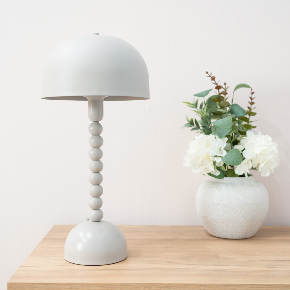 ValueLights Clement Metal Stone Mushroom LED Table Lamp Image 4