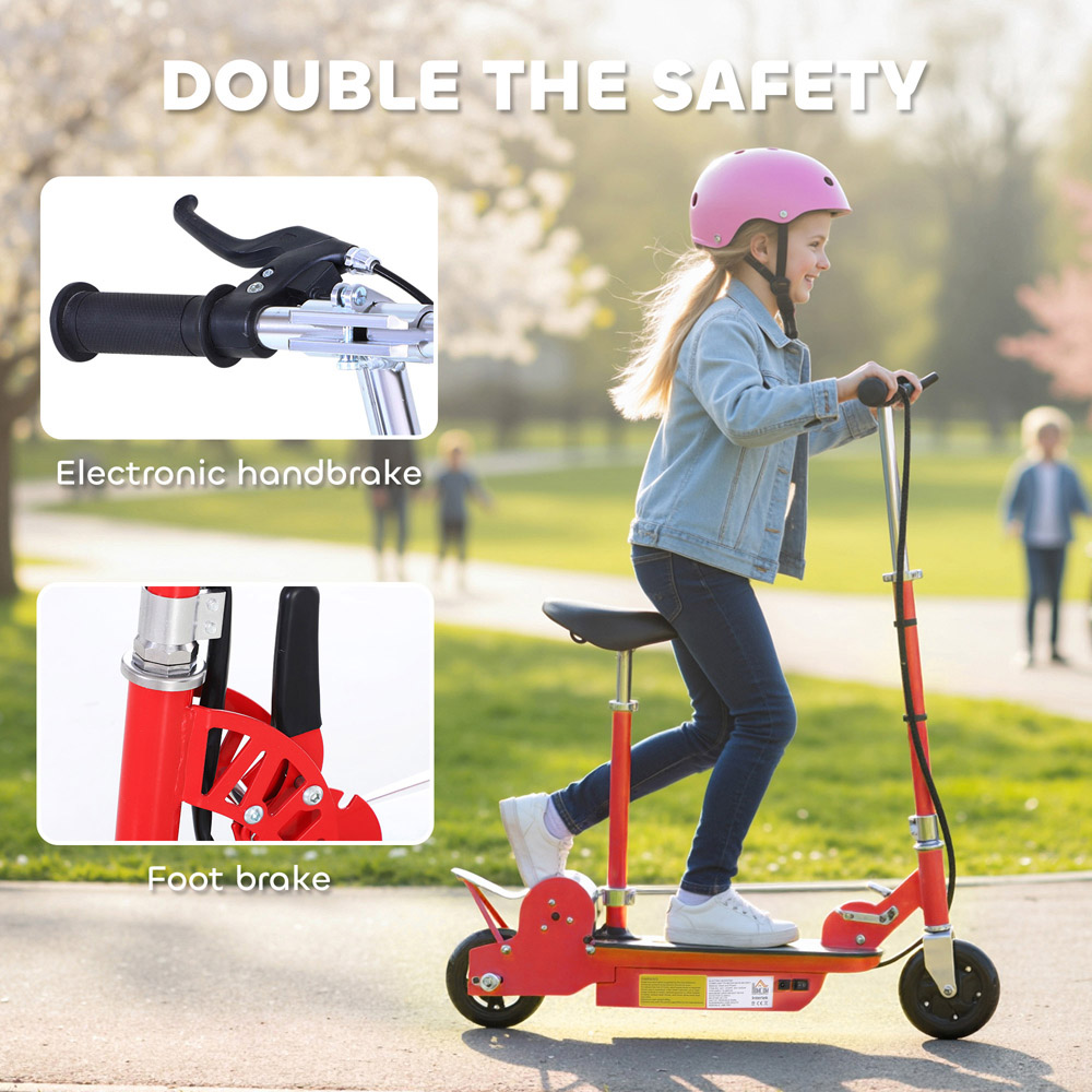 Tommy Toys Red Adjustable Seat and Brake Foldable Powered Kick Scooter Image 7