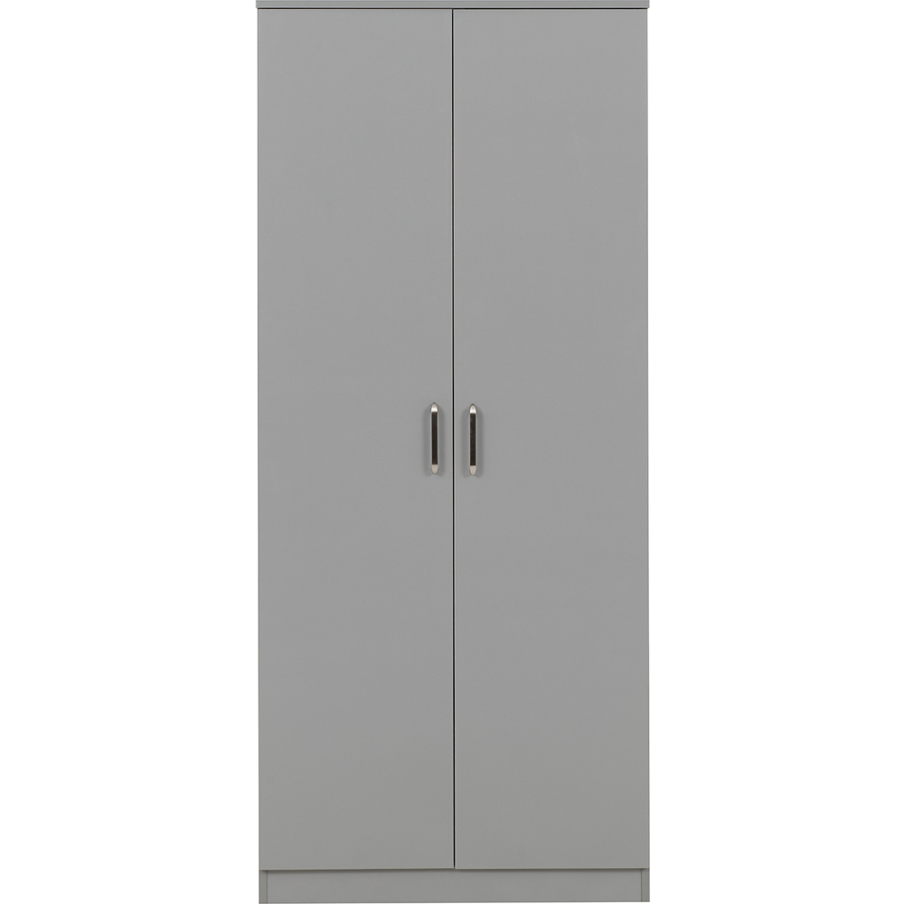 Seconique Dakota 2 Door Wardrobe Light Grey Bedroom Furniture Set Image 3