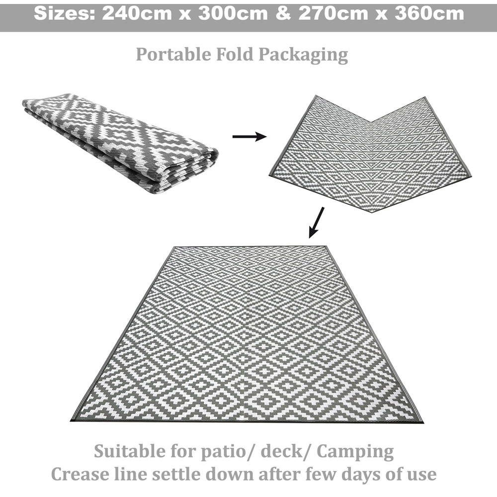Green Decore Nirvana Grey and White Outdoor Rug 270 x 360cm Image 7