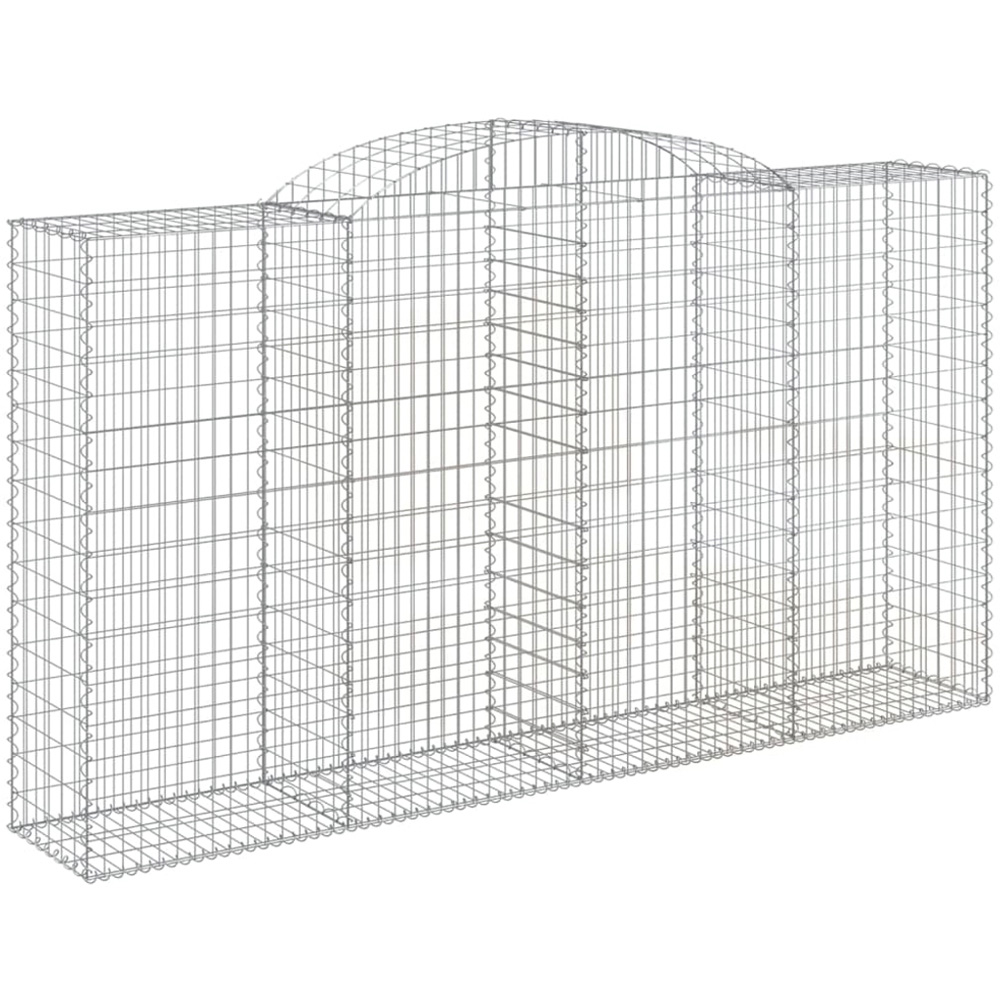 vidaXL Silver Galvanised Iron Arched Gabion Basket 300 x 50 x 160/180cm 7 Pack Image 1