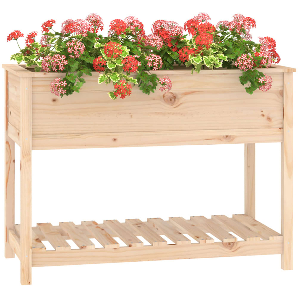 vidaXL Brown Pine Wood Raised Garden Bed 81 x 111.5 x 54cm Image 3