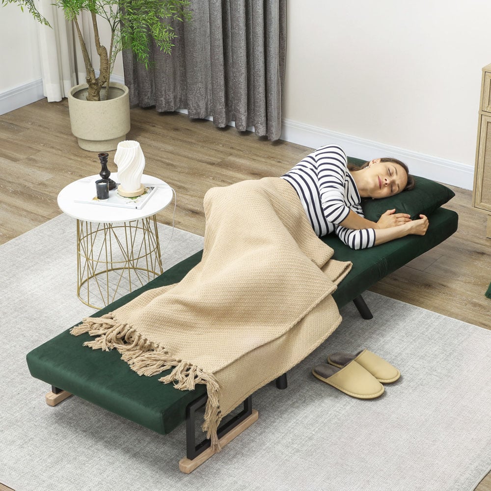 HOMCOM Click Clack Green Single Bed Chair Image 5