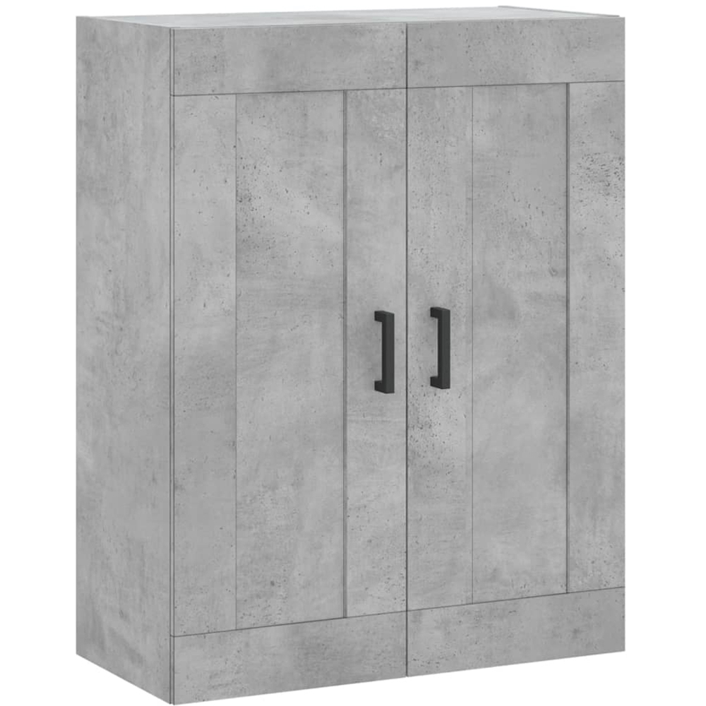 vidaXL 3 Door 3 Drawer Concrete Grey Highboard with Black Legs and Handles Image 5