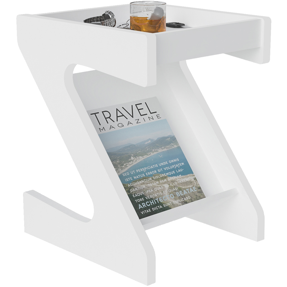 Seconique Naples White Z Side Table Image 6