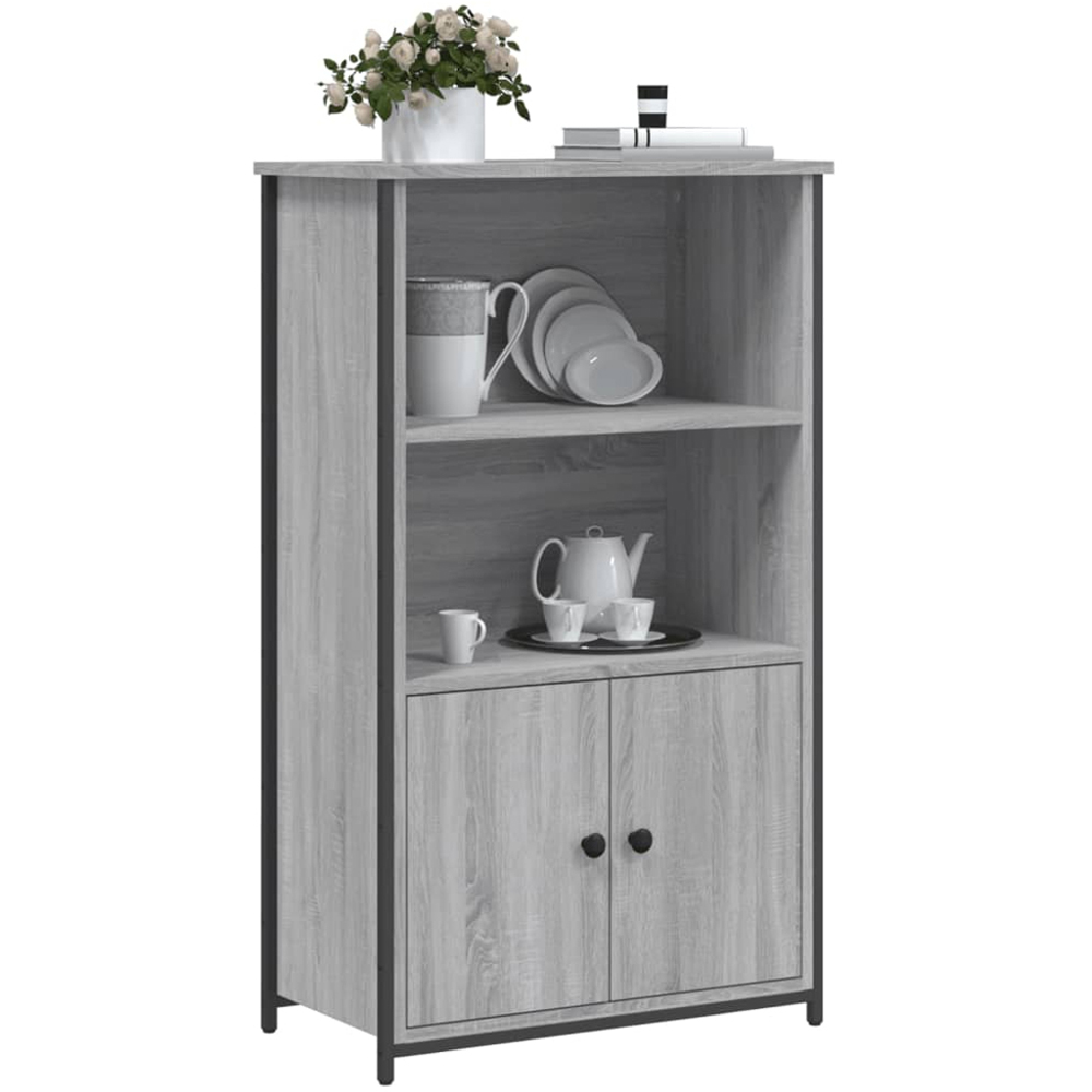 vidaXL 2 Door 2 Shelf Grey Sonoma Highboard Image 3