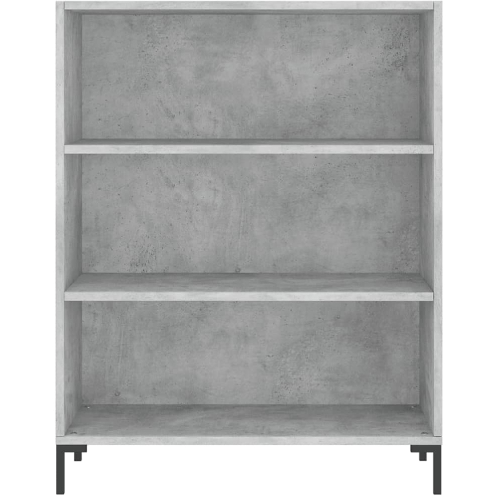 vidaXL 3 Shelf Concrete Grey Bookcase Image 4