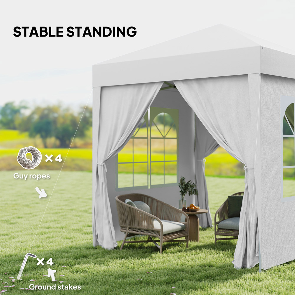 Outsunny 2 x 2m White Marquee Pop Up Gazebo Party Tent Image 5