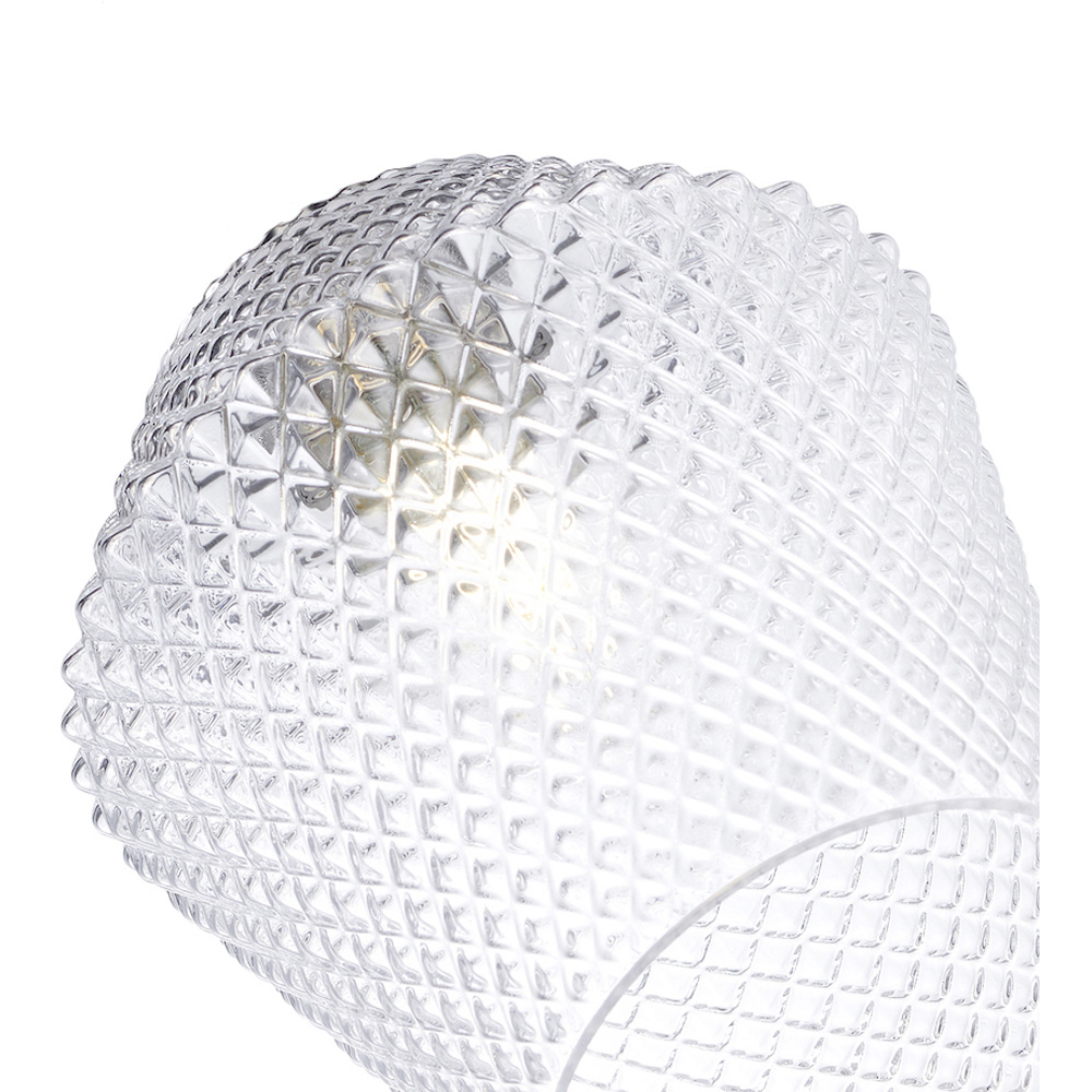 Happy Homewares Clear Glass Compact Diamond Pendant Shade Image 3