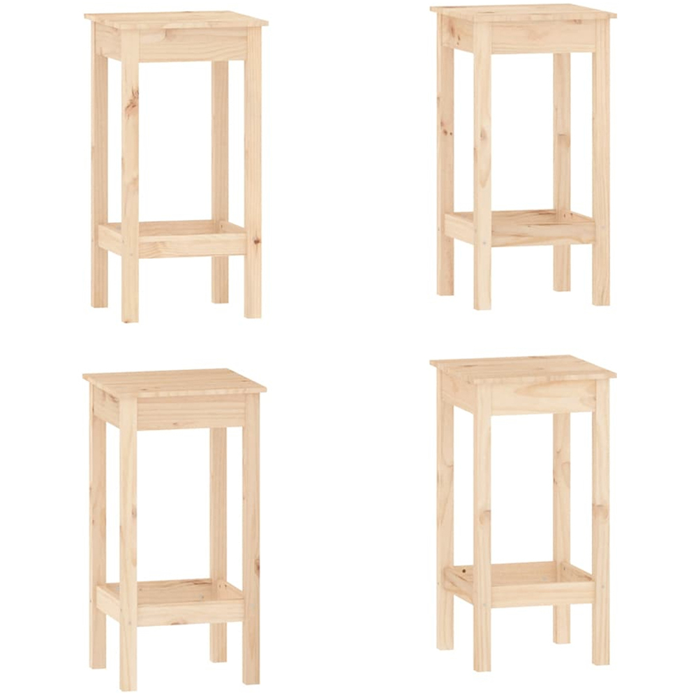 vidaXL 4 Seater Natural Solid Pine Wood Bar Table Set Image 4