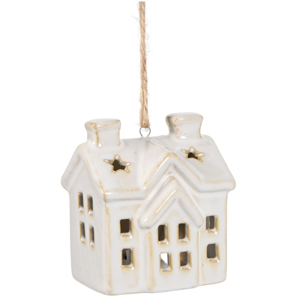 Reactive Glaze LED House Hanging Decoration Image 5