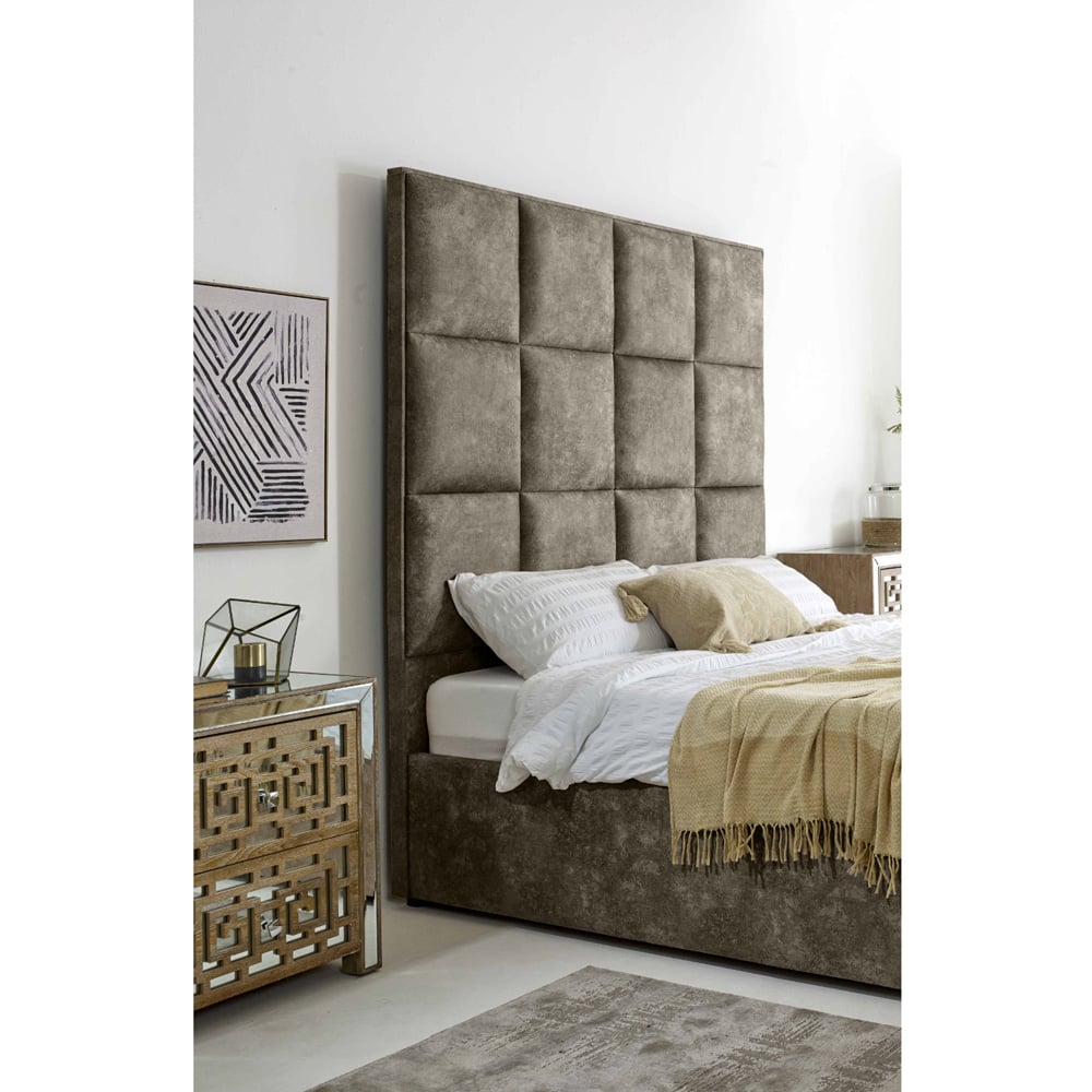 Eleganza Madelyn Small Double Taupe Oakland Fabric Bed Frame Image 4
